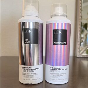 IGK No Limit Dry Volume/thickening spray & Antisocial Dry Mask Duo